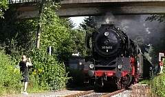 Dampflokomotive 50 3655  am Aasee-Bahnhof Ibbenbüren